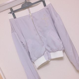 アンクルージュ(Ank Rouge)のAnkRouge♡オフショルサテンブルゾン(ブルゾン)