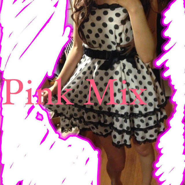 Pink Mix(ピンクミックス)の♡ドット柄ミニドレス♡こっちです！ レディースのワンピース(ミニワンピース)の商品写真
