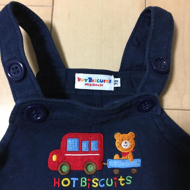 HOT BISCUITS(ホットビスケッツ)のホットビスケッツのオーバーオール キッズ/ベビー/マタニティのベビー服(~85cm)(カバーオール)の商品写真