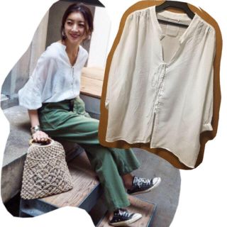 トゥデイフル(TODAYFUL)のtodayful lace up shirt(シャツ/ブラウス(半袖/袖なし))