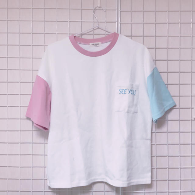 韓国ファッション 通販 See You バイカラー Tシャツ 水色 ピンクの通販 By A S Shop ラクマ