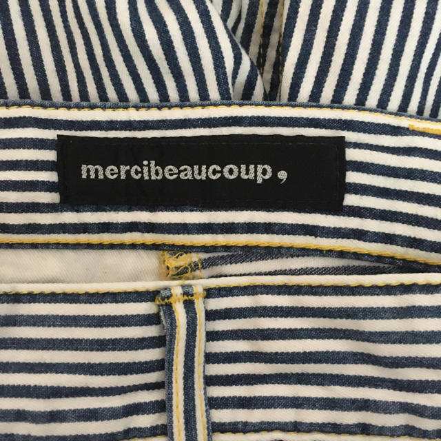 mercibeaucoup(メルシーボークー)のメルシーボークー×lee 後ろ前ヒッコリー レディースのパンツ(デニム/ジーンズ)の商品写真