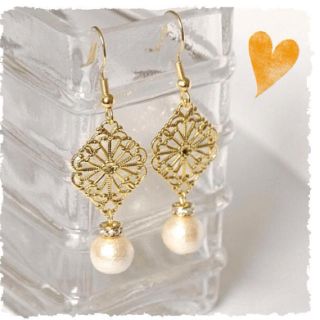 10♡コットンパールピアス♡sale価格(ピアス)