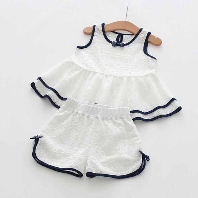 110✲フラワーレースセットアップ キッズ/ベビー/マタニティのキッズ服女の子用(90cm~)(ワンピース)の商品写真