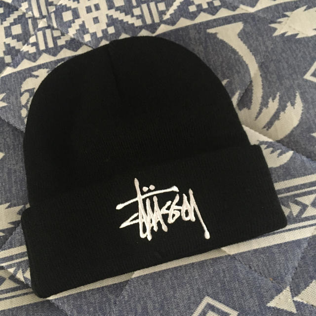 STUSSY - stussy 黒ニット帽の通販 by ♡'s shop｜ステューシーならラクマ