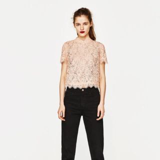 ザラ(ZARA)の【aki様専用ページ⭐︎】ZARA レーストップス♡(カットソー(半袖/袖なし))