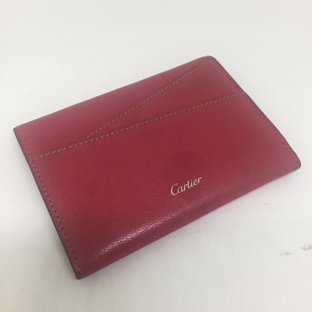 Cartier(カルティエ)の【鑑定済】Cartier　カードケース★　レ マスト　ピンク　レザー    レディースのファッション小物(名刺入れ/定期入れ)の商品写真