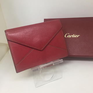 カルティエ(Cartier)の【鑑定済】Cartier　カードケース★　レ マスト　ピンク　レザー   (名刺入れ/定期入れ)