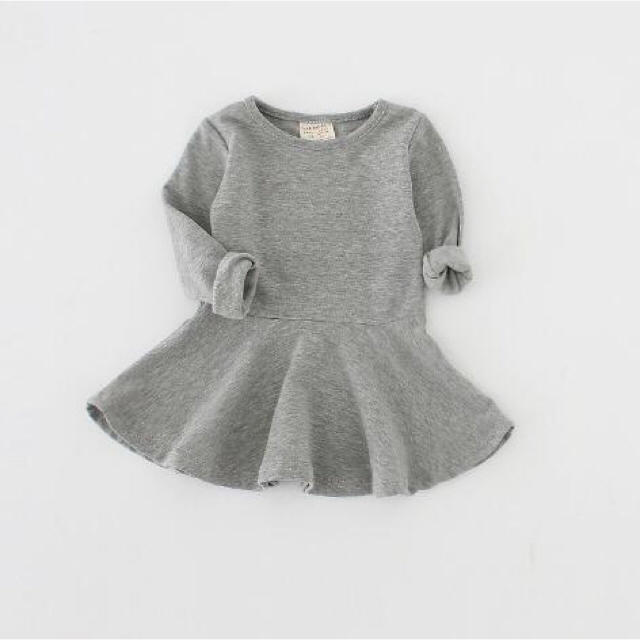 【新品♡即納】シンプル カットソー ワンピース★全3色 キッズ/ベビー/マタニティのキッズ服女の子用(90cm~)(ワンピース)の商品写真