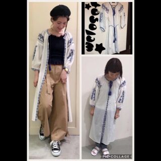 ダブルクローゼット(w closet)のwcloset★刺繍ガウンワンピース★(ひざ丈ワンピース)