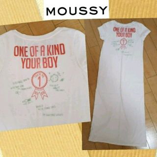 マウジー(moussy)のMoussy半袖プリントワンピース　FREE(ひざ丈ワンピース)