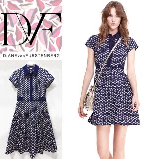 ダイアンフォンファステンバーグ(DIANE von FURSTENBERG)のDVF❤️新品タグ付❤️SKYLAR♡COTTON♡夏のティアード•ドレス❤️(ミニワンピース)