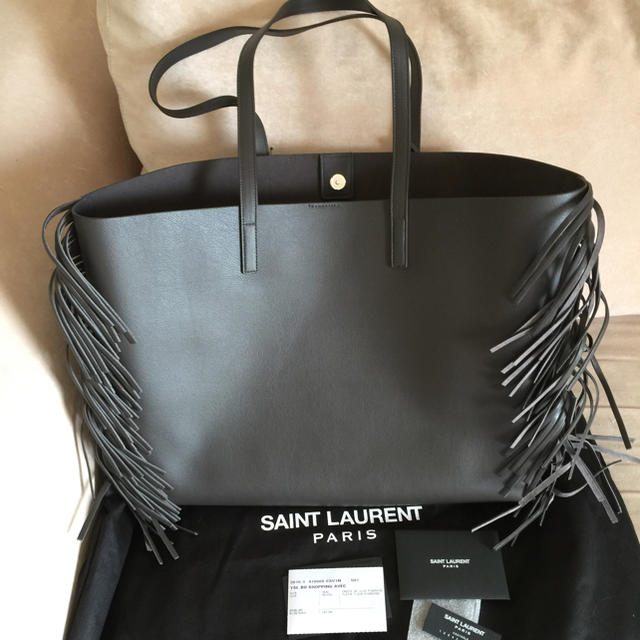 紫③ サンローラン SAINT LAURENT フリンジトートバッグ トート - 通販