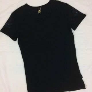 ロエン(Roen)の美品 Roen ロエン 半袖クルーネックTシャツ ブラック サイズM(Tシャツ/カットソー(半袖/袖なし))