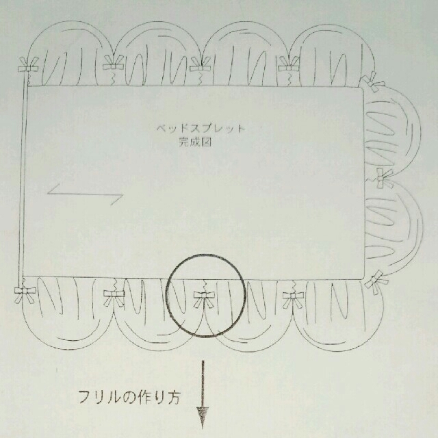 SALE【新品未使用】クイーンサイズ☆ベッドスプレッドボイルギャザーカバーリング インテリア/住まい/日用品のベッド/マットレス(その他)の商品写真