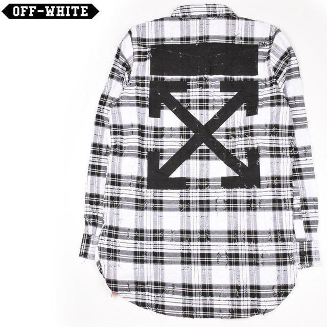 off-white チェックシャツ 17aw ブラック