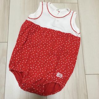 プチバトー(PETIT BATEAU)のPETIT BATERUドットロンパース(ロンパース)