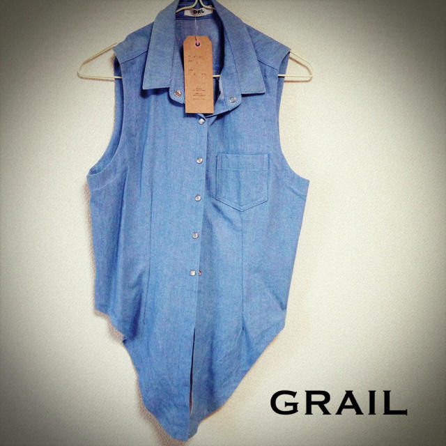 GRL(グレイル)のデニムノースリーブ レディースのトップス(シャツ/ブラウス(半袖/袖なし))の商品写真