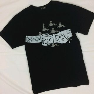 コムデギャルソン(COMME des GARCONS)の美品 コムデギャルソンオム 半袖クルーネックTシャツ ブラック(Tシャツ/カットソー(半袖/袖なし))