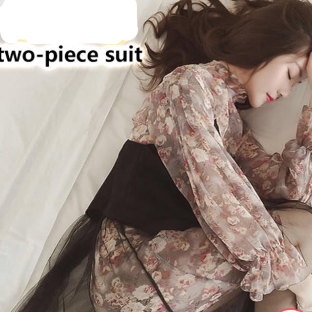 ツーピースワンピース◼️韓国ファッション レディースのワンピース(ロングワンピース/マキシワンピース)の商品写真