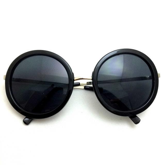 【送料込】ラウンド・ラージⅠ型 ブラック レディースのファッション小物(サングラス/メガネ)の商品写真