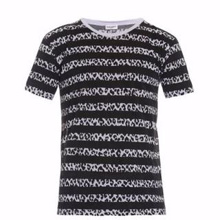 サンローラン(Saint Laurent)のサンローラン Black Contrast-print Tシャツ(Tシャツ/カットソー(半袖/袖なし))
