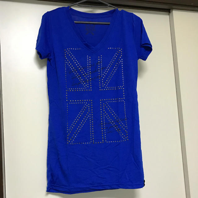 ブルー スタッズ Tシャツ カットソー レディースのトップス(Tシャツ(半袖/袖なし))の商品写真