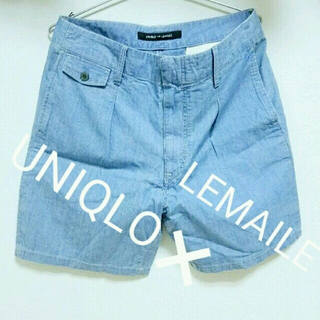 UNIQLO(ユニクロ)のUNIQLO×LEMAIRE シャンブレー デニム ショートパンツ　 メンズのパンツ(ショートパンツ)の商品写真