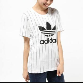 アディダス(adidas)のアディダス ストライプ ロゴ Tシャツ Lサイズ(Tシャツ(半袖/袖なし))