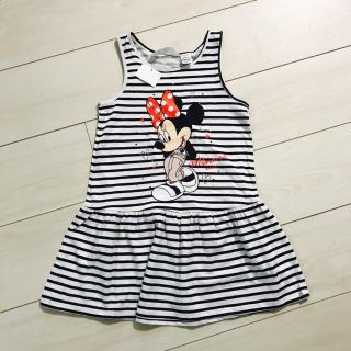 エイチアンドエム(H&M)の新品♡ミニーちゃん ボーダーワンピース(ワンピース)