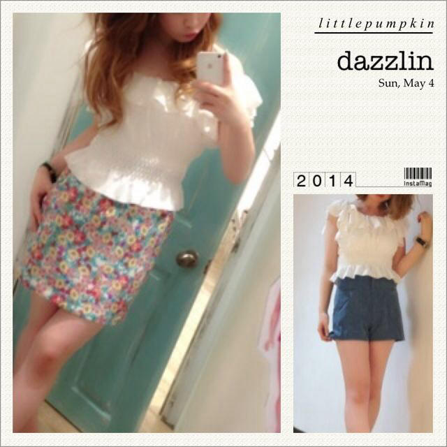 dazzlin(ダズリン)のウエストギャザーフリルトップス(w) レディースのトップス(シャツ/ブラウス(半袖/袖なし))の商品写真