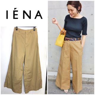 イエナ(IENA)の美品❣️IENA 今期完売 ワイドチノパンツ 40サイズ ベージュ(チノパン)