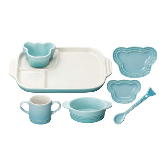 LE CREUSET(ルクルーゼ)の専用です♡ルクルーゼ♡お食い初め 離乳食 ベビー パステルブルー Set キッズ/ベビー/マタニティの授乳/お食事用品(その他)の商品写真