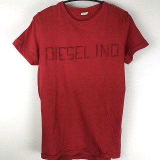 ディーゼル(DIESEL)の美品 DIESEL ディーゼル 半袖クルーネックTシャツ レッド サイズS(Tシャツ/カットソー(半袖/袖なし))