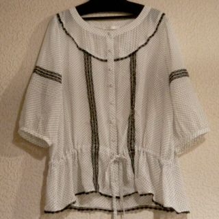 ワンアフターアナザーナイスクラップ(one after another NICE CLAUP)のドット＆レース♡シフォンブラウス(シャツ/ブラウス(長袖/七分))