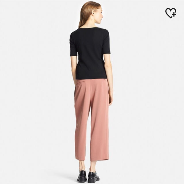 UNIQLO(ユニクロ)のリブボートネックT Lサイズ レディースのトップス(Tシャツ(長袖/七分))の商品写真