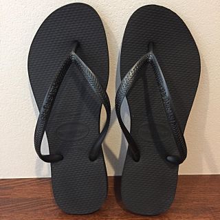 ハワイアナス(havaianas)の未使用❣️ハワイアナス ビーチサンダル黒 37-38(ビーチサンダル)