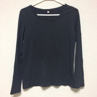 ユニクロ(UNIQLO)のユニクロ カットソー 黒(カットソー(長袖/七分))