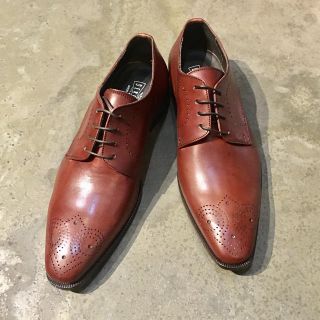 バーニーズニューヨーク(BARNEYS NEW YORK)のイタリア製 DEROSSI italia 新品 レザーシューズ 42 ブラウン(ドレス/ビジネス)