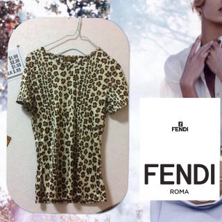 フェンディ(FENDI)のFENDI レオパード ストレッチ素材 カットソー(カットソー(半袖/袖なし))