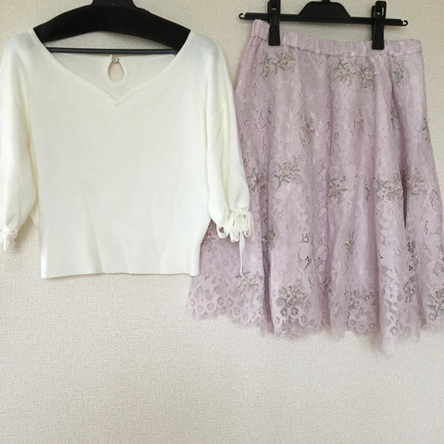 JILL by JILLSTUART(ジルバイジルスチュアート)の今季♡LACE EMB×KT セットアップ レディースのレディース その他(セット/コーデ)の商品写真