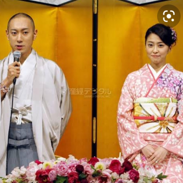 小林麻央&海老蔵 結婚会見 帯 レア商品   レディースの水着/浴衣(帯)の商品写真