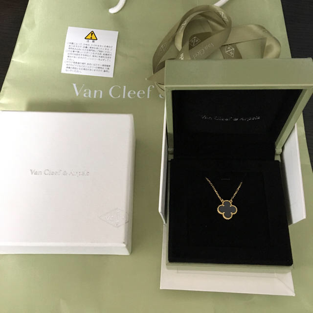 今季ブランド Van Cleef オニキス ネックレス アルハンブラ ヴィンテージ ヴァンクリーフ&アーペル 美品 - Arpels & ネックレス