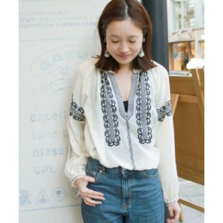 スローブイエナ(SLOBE IENA)の【新品】クロスステッチ刺繍ブラウス(シャツ/ブラウス(長袖/七分))