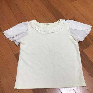 マジェスティックレゴン(MAJESTIC LEGON)の【MAJESTIC LEGON】袖シフォンプルオーバー(カットソー(半袖/袖なし))