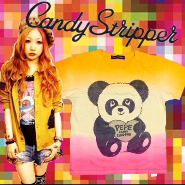 Candy Stripper(キャンディーストリッパー)のキャンスパのパンダTシャツ レディースのトップス(Tシャツ(半袖/袖なし))の商品写真