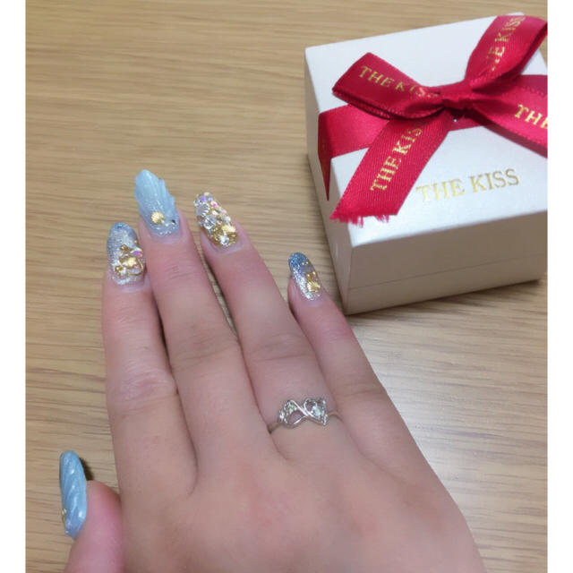 値下げ✨ペリドット&ブルートパーズのハートリング❤️ レディースのアクセサリー(リング(指輪))の商品写真