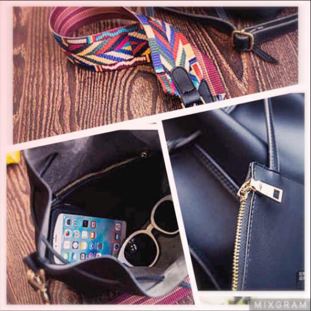 ZARA(ザラ)のブラック ベルトが可愛い巾着鞄 レディースのバッグ(ショルダーバッグ)の商品写真