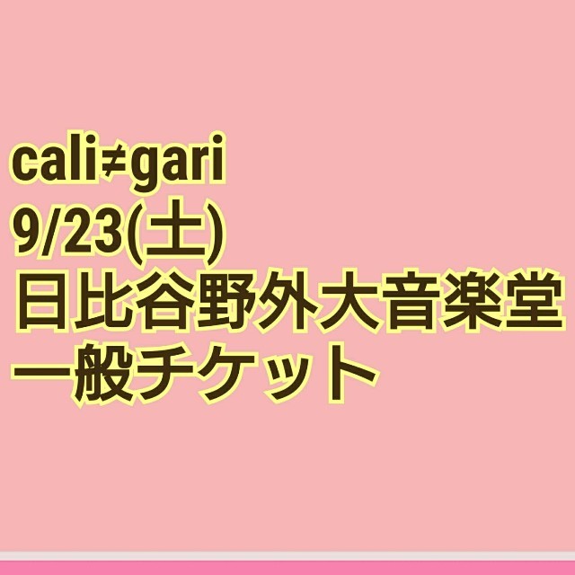 cali≠gari 野音 良心席一般チケット チケットの音楽(V-ROCK/ヴィジュアル系)の商品写真