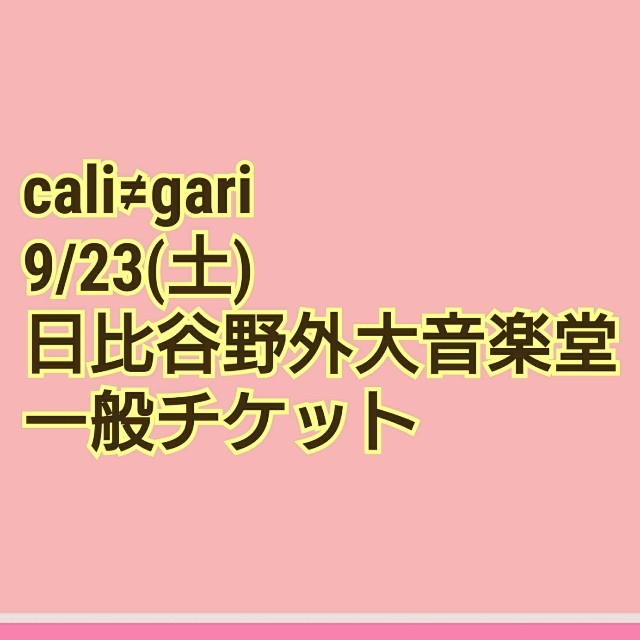 cali≠gari 野音 良心席一般チケット チケットの音楽(V-ROCK/ヴィジュアル系)の商品写真